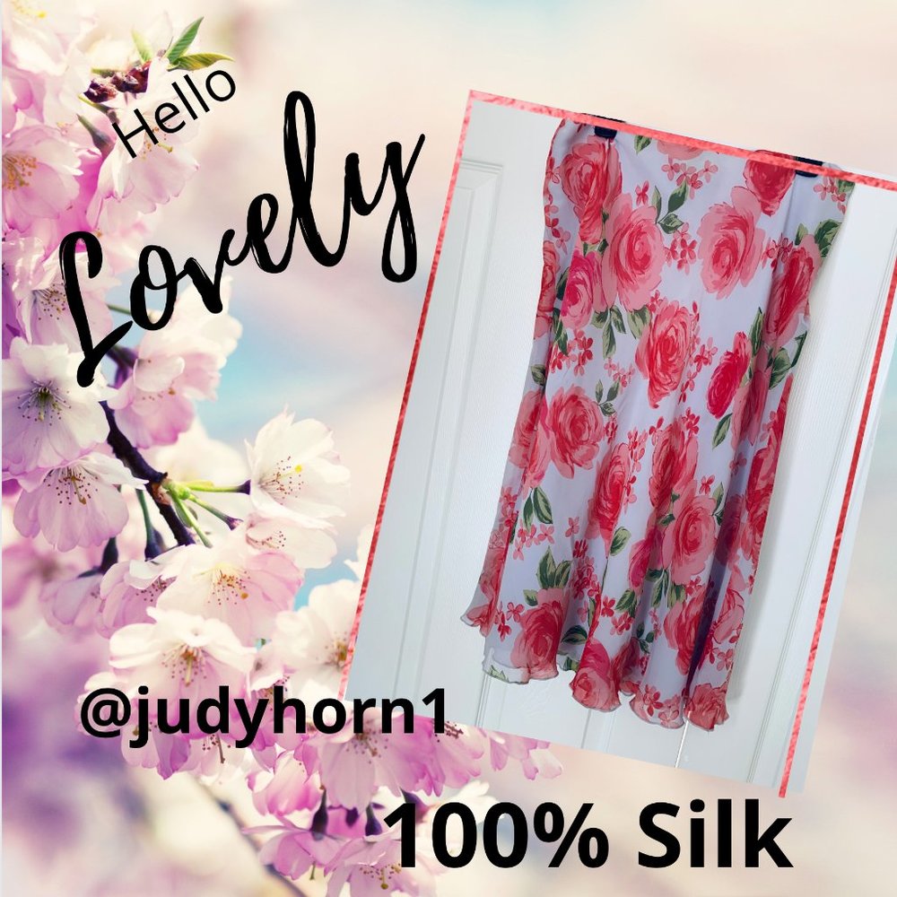 100% Flowered Silk Skirt